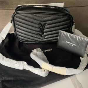 Saint Laurent Mini Lou Pebbled Leather Camera Bag